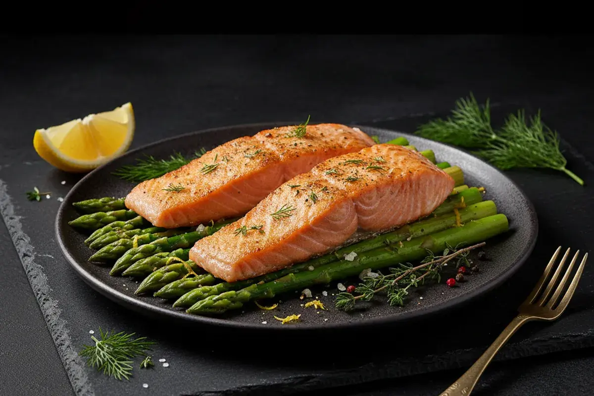 Crispy Salmon with Lemon Asparagus
